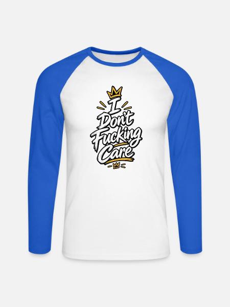 Das ist mir egal - Unisex Baseballshirt langarm - Weiß/Royalblau
