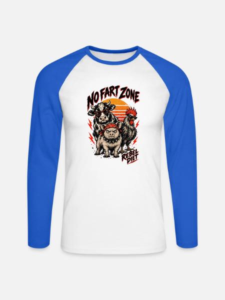 Furchtlose Zone: Rebellenfarm - Unisex Baseballshirt langarm - Weiß/Royalblau