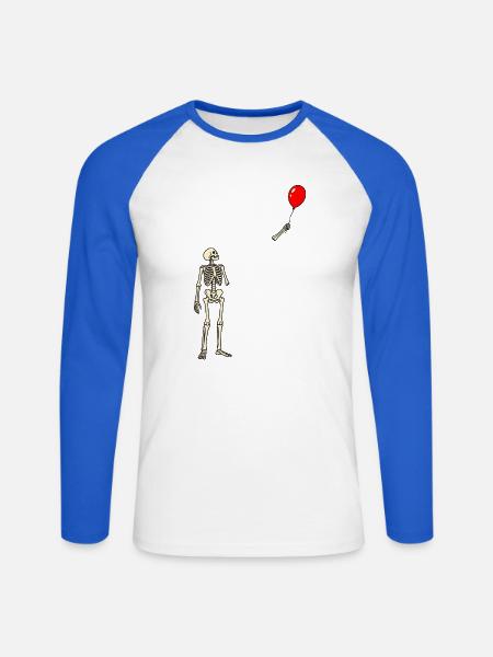 Ballonverlust - Unisex Baseballshirt langarm - Weiß/Royalblau