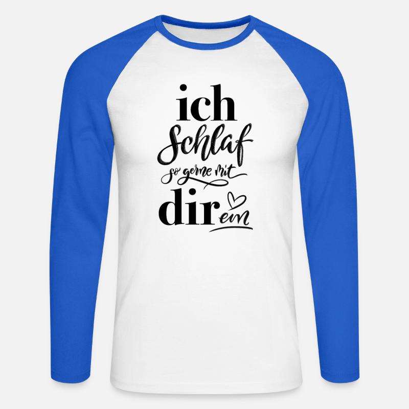 Liebe. Ich schlaf so gerne mit dir ein. - Unisex Baseballshirt langarm - Weiß/Royalblau