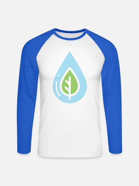 Eco Drop Nature Conservation - Unisex Long Sleeve Baseball T-Shirt - white/royal blue