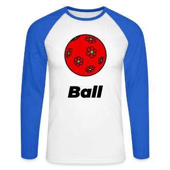 Ball - Unisex Long Sleeve Baseball T-Shirt - white/royal blue - Front - Nik (191cm)
