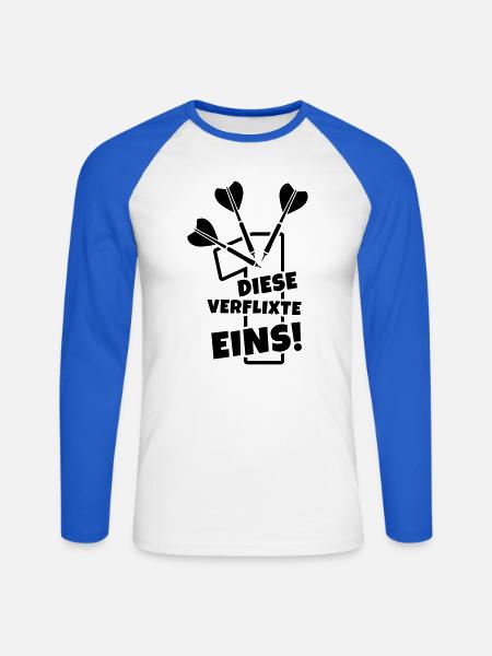 dartpfeile dartsport humor - Unisex Baseballshirt langarm - Weiß/Royalblau