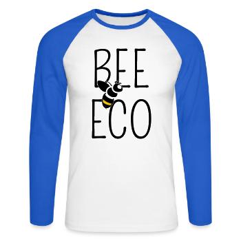 Bee Committed to Organic Transition - Unisex Long Sleeve Baseball T-Shirt - white/royal blue - Front - Nik (191cm)