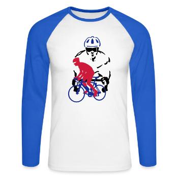 Rennrad - Unisex Long Sleeve Baseball T-Shirt - white/royal blue - Front - Nik (191cm)