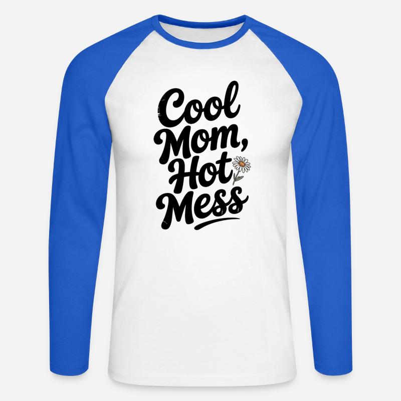 Cool Mamma Het Röra - Långärmad basebolltröja herr - vit/kungsblå