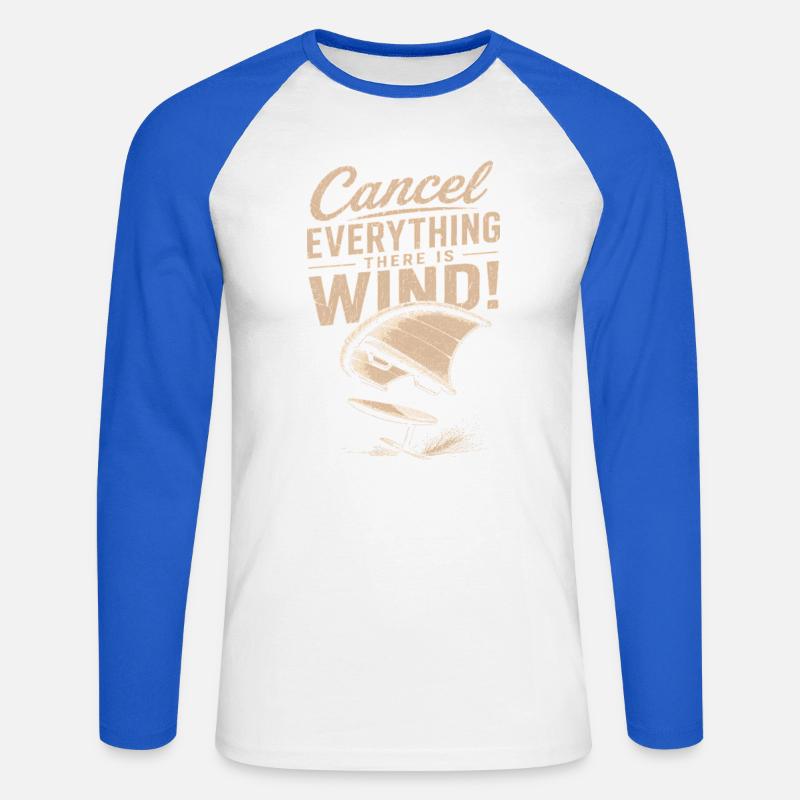 Windstorm Windsurf Statement - Unisex Long Sleeve Baseball T-Shirt - white/royal blue