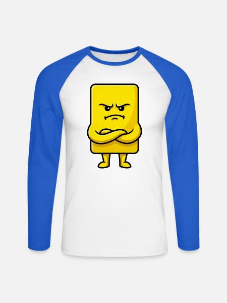Grumpy Yellow Card Lustiger Fußball-Schiedsrichter - Unisex Baseballshirt langarm - Weiß/Royalblau