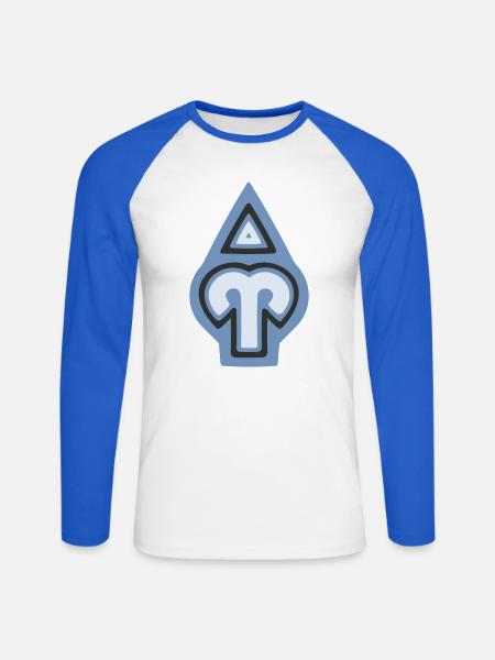 Tierkreis-Stammeswidder und Feuer - Unisex Baseballshirt langarm - Weiß/Royalblau