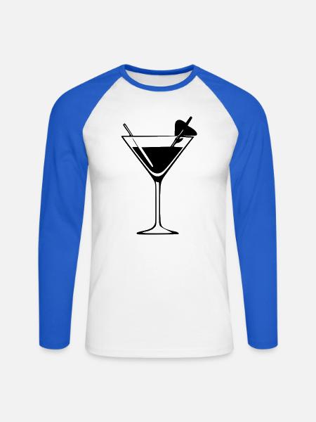 Cocktail Cocktailglas Cocktailbar Geschenk - Unisex Baseballshirt langarm - Weiß/Royalblau