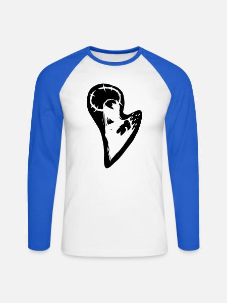 Barbed Halo Silhouette - Unisex Baseballshirt langarm - Weiß/Royalblau