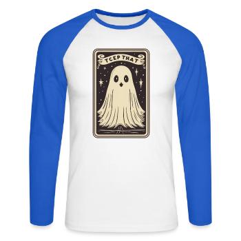 Tarot Card Mind - Unisex Long Sleeve Baseball T-Shirt - white/royal blue - Front - Nik (191cm)