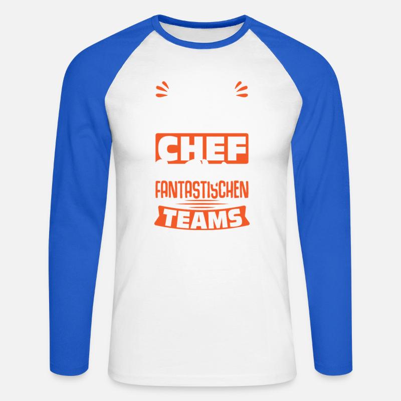 Stolzer Chef Chef Mann Abteilungsleiter Teamchef - Unisex Baseballshirt langarm - Weiß/Royalblau