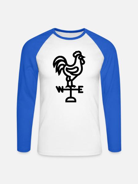 Wetterhahn - Unisex Baseballshirt langarm - Weiß/Royalblau