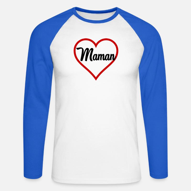 FESTA DELLA MAMMA. MAMMA - Maglia da baseball a manica lunga da uomo - bianco/blu royal
