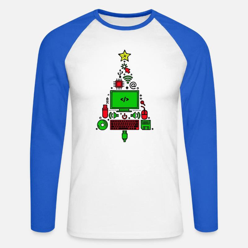 Code Computer Code Debug Skripting Programmierer - Unisex Baseballshirt langarm - Weiß/Royalblau