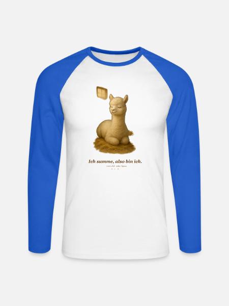 ich-summe-also-bin-ich - Unisex Baseballshirt langarm - Weiß/Royalblau
