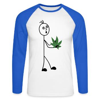 Hobby Gardener Figurine Stick - T-shirt baseball manches longues Homme - blanc/bleu royal - Devant - Nik (191cm)