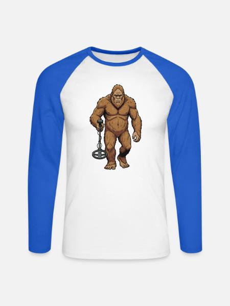 Sondengänger Sondler sondeln BIGFOOT-DETECTOR - Unisex Baseballshirt langarm - Weiß/Royalblau