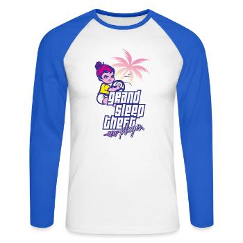 New Baby Girl - Unisex Baseballshirt langarm - Weiß/Royalblau - Vorne - Nik (191cm)
