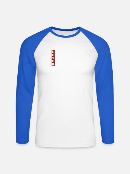 Null Bock,Never ,kein Bock Motivation - Unisex Baseballshirt langarm - Weiß/Royalblau