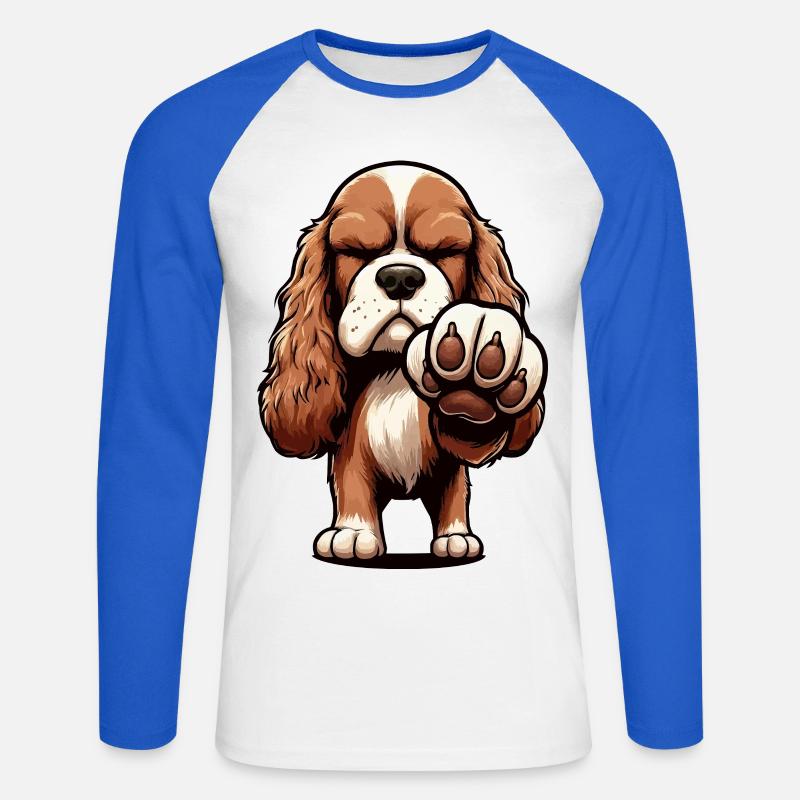 Cocker Spaniel Cockerhund Cocker Spaniel Besitzer - Unisex Baseballshirt langarm - Weiß/Royalblau