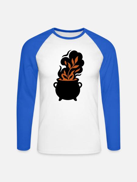 Hexenkessel Zaubertrank Logo - Unisex Baseballshirt langarm - Weiß/Royalblau