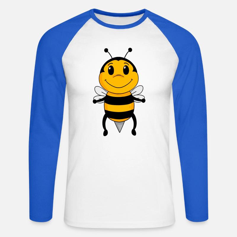 Ape - Maglia da baseball a manica lunga da uomo - bianco/blu royal