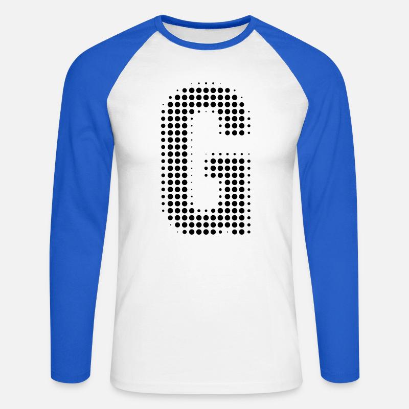 G Buchstabe Anfangsbuchstabe Punkte Geschenk - Unisex Baseballshirt langarm - Weiß/Royalblau