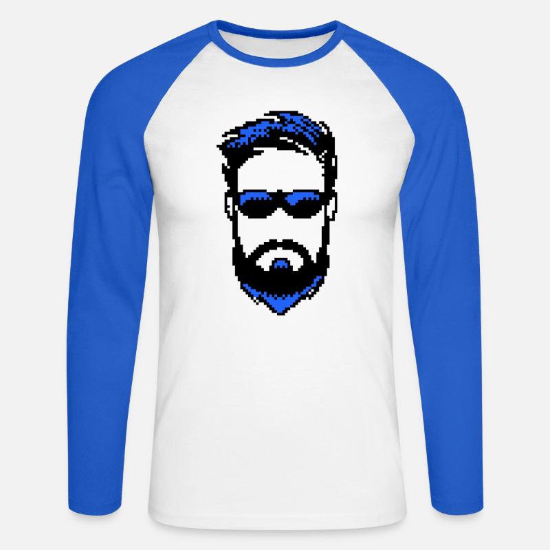 Bartträger Männlichkeit Bart ziegenbart - Unisex Baseballshirt langarm - Weiß/Royalblau