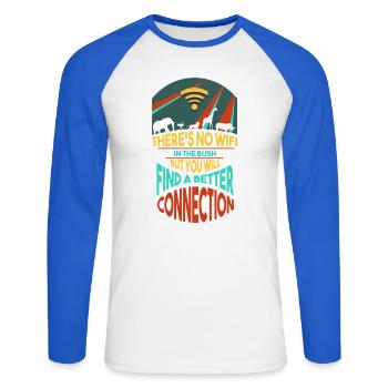 Safari Afrika serengeti wildlife savanne Tiere - Unisex Baseballshirt langarm - Weiß/Royalblau - Vorne - Nik (191cm)