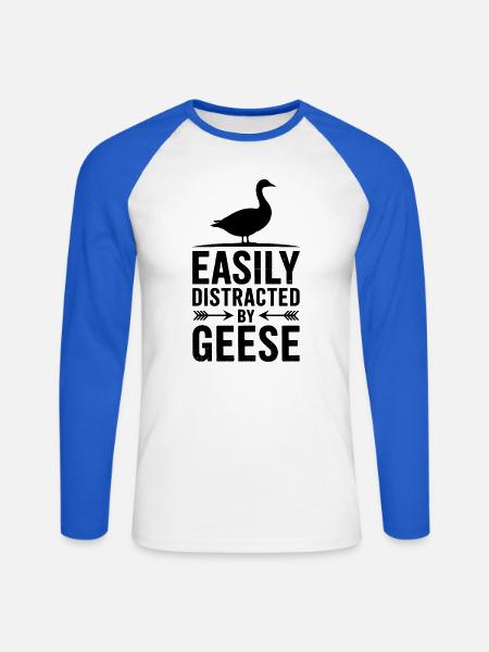 Gänse Sprüche Gans Lustiges Gänse Geschenk - Unisex Baseballshirt langarm - Weiß/Royalblau