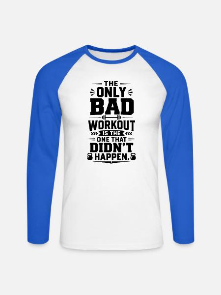 Motivierendes Workout, Bodybuilder, - Unisex Baseballshirt langarm - Weiß/Royalblau