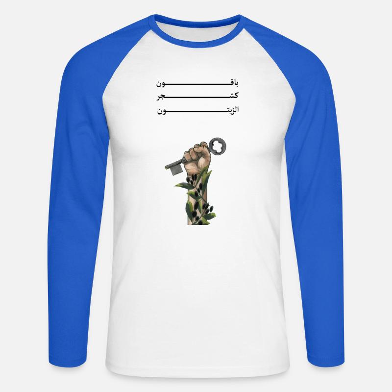 Solid like Oliven trees - Unisex Baseballshirt langarm - Weiß/Royalblau