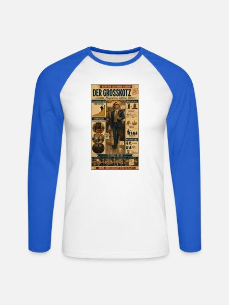 Der Großkotz – Status trifft Größenwahn - Unisex Baseballshirt langarm - Weiß/Royalblau