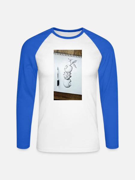 1000140978 - Unisex Baseballshirt langarm - Weiß/Royalblau
