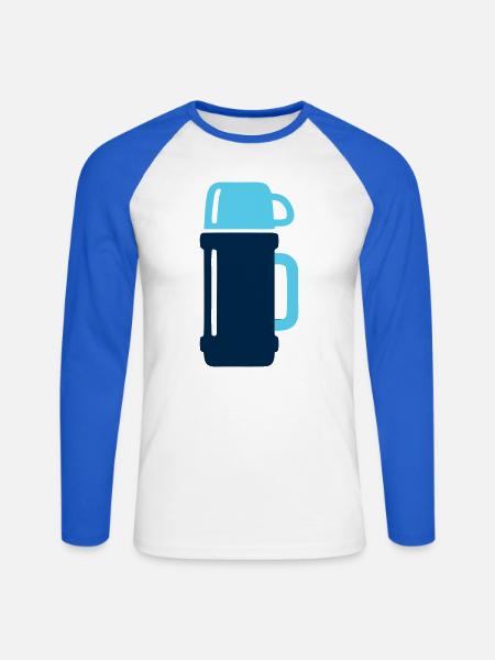 Thermoskanne Outdoor Icon - Unisex Baseballshirt langarm - Weiß/Royalblau
