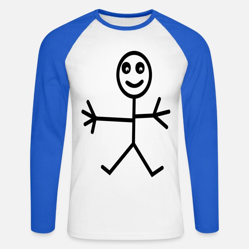 comic - Unisex Baseballshirt langarm - Weiß/Royalblau