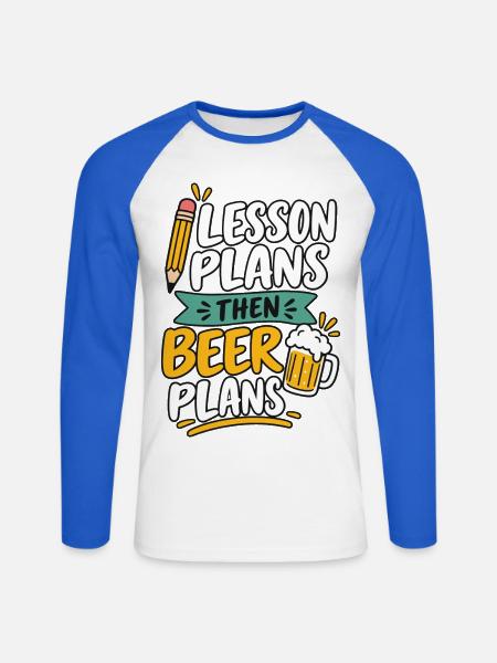 Bierliebhaber Stammtisch Bier Fan Geschenk - Unisex Baseballshirt langarm - Weiß/Royalblau