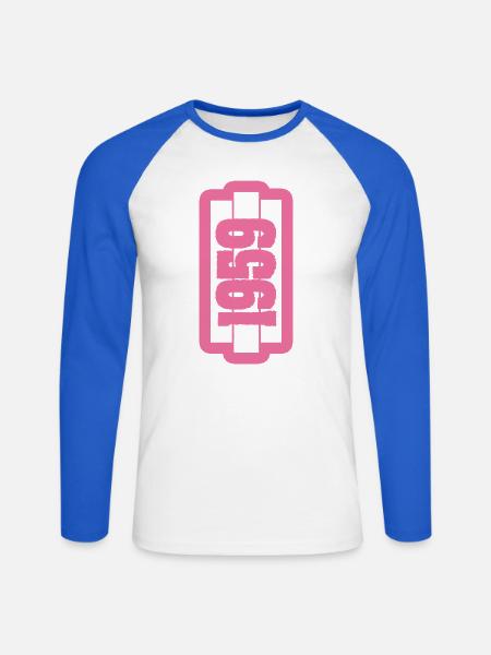 1959 - Unisex Baseballshirt langarm - Weiß/Royalblau