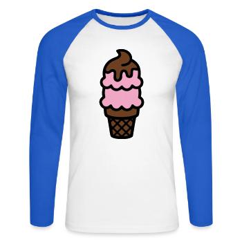 Eiswaffel Eiscreme Icon - Unisex Long Sleeve Baseball T-Shirt - white/royal blue - Front - Nik (191cm)