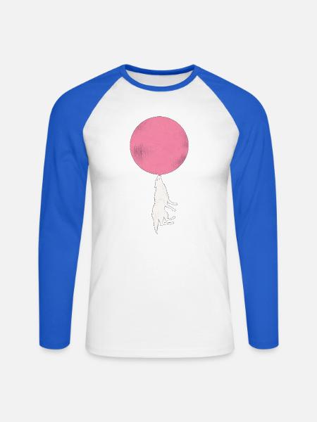 Ballonfuchs Silhouette - Unisex Baseballshirt langarm - Weiß/Royalblau