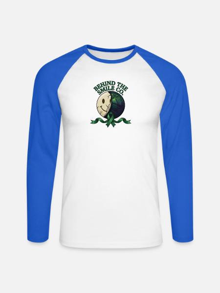 BTSC | Behind The Smile Co. - Unisex Baseballshirt langarm - Weiß/Royalblau