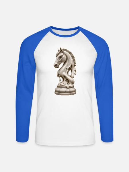 Schmelzender Schachritter - Unisex Baseballshirt langarm - Weiß/Royalblau