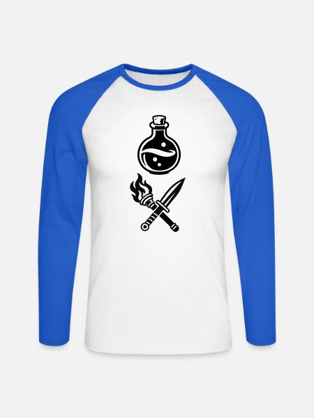 Zaubertrank Schwert Gilden Logo - Unisex Baseballshirt langarm - Weiß/Royalblau
