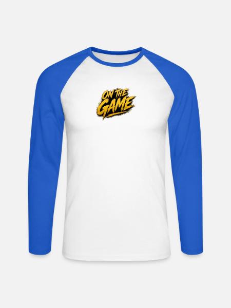 Im Spiel Brush Splash - Unisex Baseballshirt langarm - Weiß/Royalblau