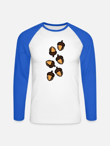 Eichel Herbst - Unisex Baseballshirt langarm - Weiß/Royalblau