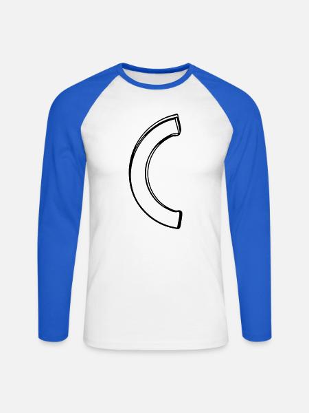 Runde Klammer handgezeichnet - Unisex Baseballshirt langarm - Weiß/Royalblau