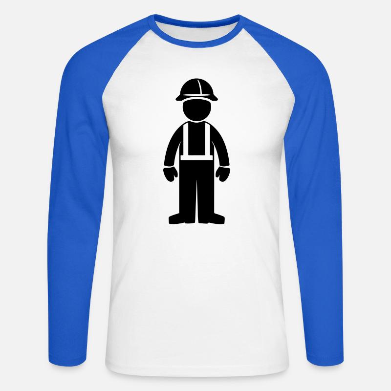 Construction workers - Unisex Long Sleeve Baseball T-Shirt - white/royal blue