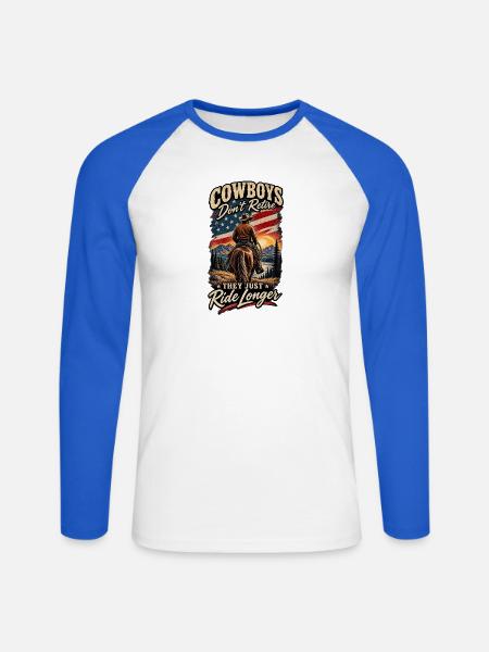 Stay Wild Keep Going - Unisex Baseballshirt langarm - Weiß/Royalblau